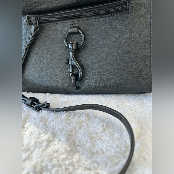 Rebecca Minkoff Megan Mini Tote In Black Pebbled Leather - Picture 5 of 10